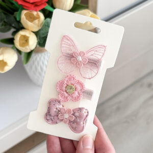 Pierwsze spinki dla niemowląt i dziewczynek – 3 szt - zestaw #5