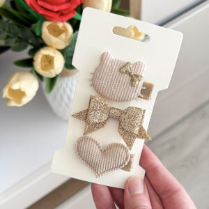 Pierwsze spinki dla niemowląt i dziewczynek – 3 szt - zestaw #4