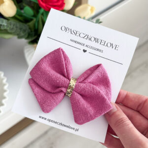 Kokardka fuksja - model Lili - opaska / spinka  - len