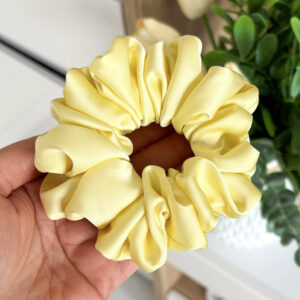 Gumka do włosów scrunchie – Limonka – Midi