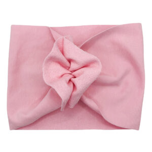 Opaska turban - motylek - różowa