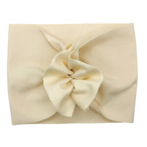 Opaska turban - motylek - kremowa