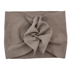 Opaska turban - motylek - ciemny beż