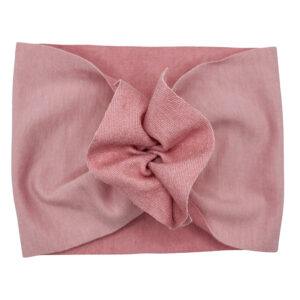Opaska turban - motylek - pudrowy róż
