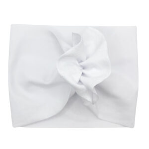 Opaska turban - motylek - biała