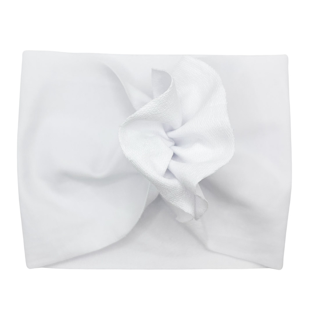 Opaska turban - motylek - biała