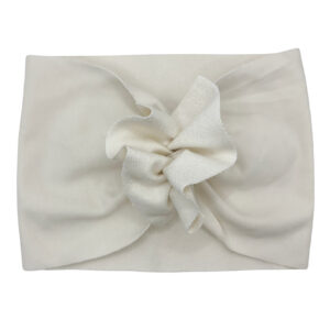 Opaska turban - motylek - śmietankowa