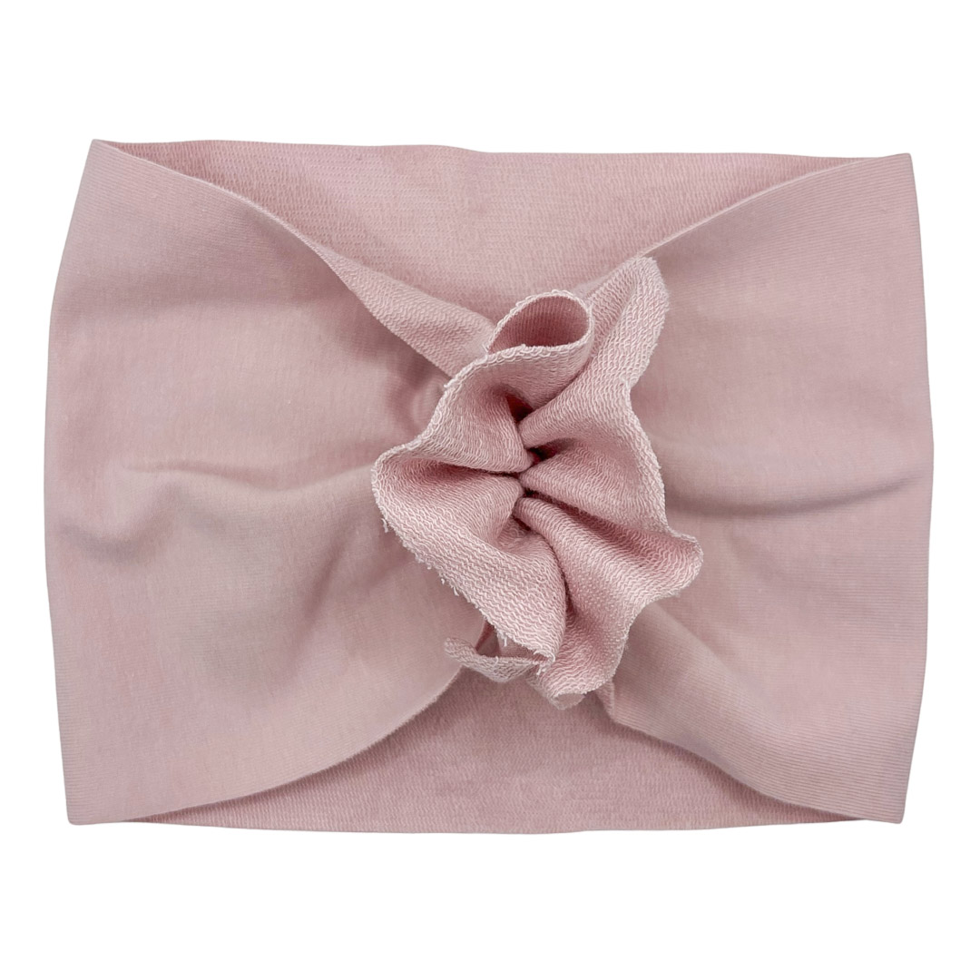 Opaska turban - motylek - jasny brudny róż