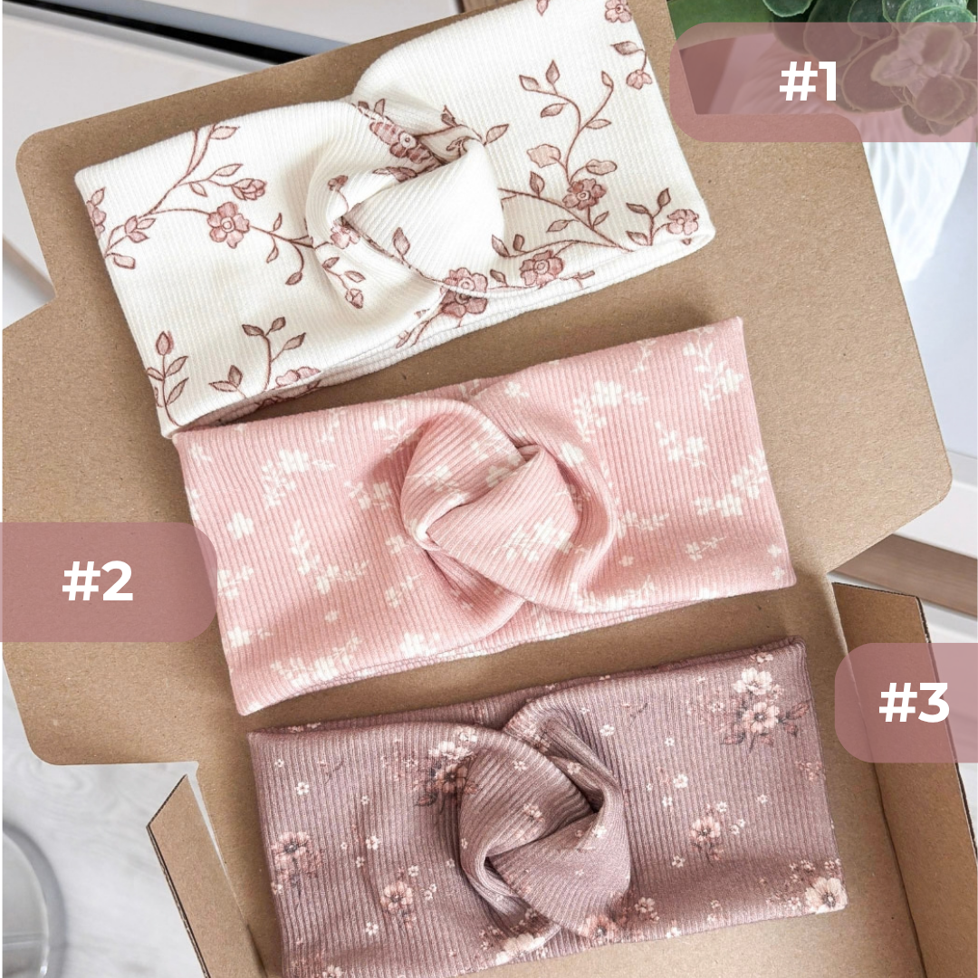 Opaska przeplatana prążek - kwiaty fleurs - kolory - obrazek 2