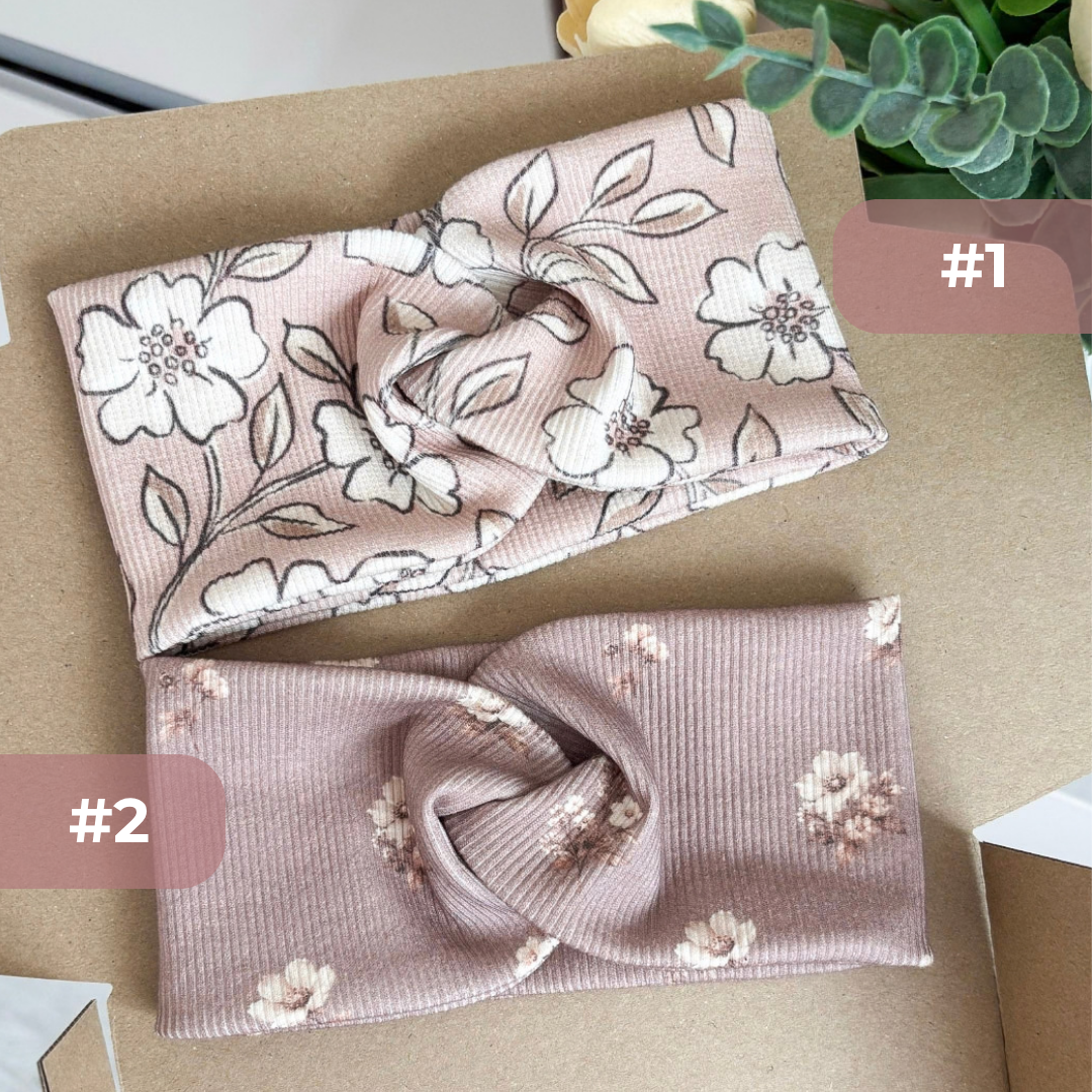 Opaska przeplatana prążek - kwiatki flores - kolory - obrazek 2