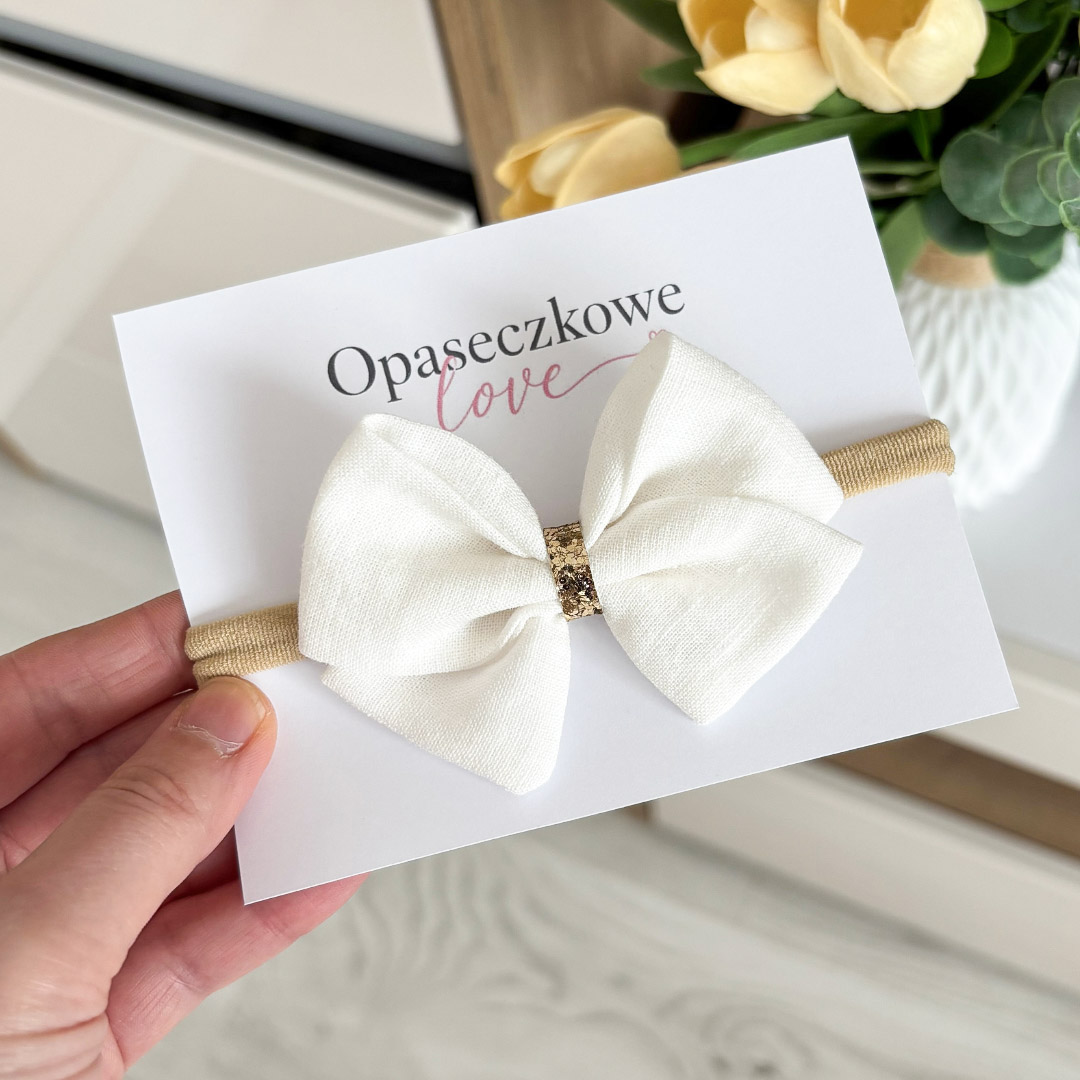 Opaska Lili - ecru- len