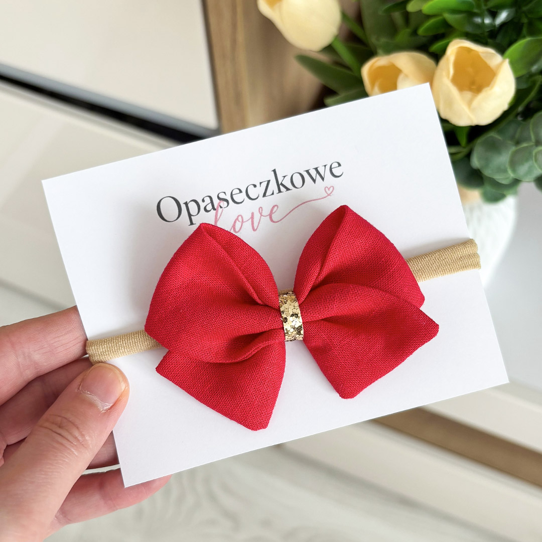 Opaska Lili - czerwona- len