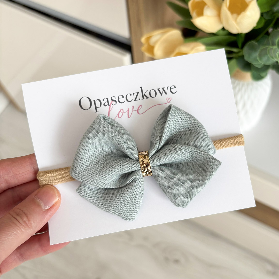 Opaska Lili - szałwia- len
