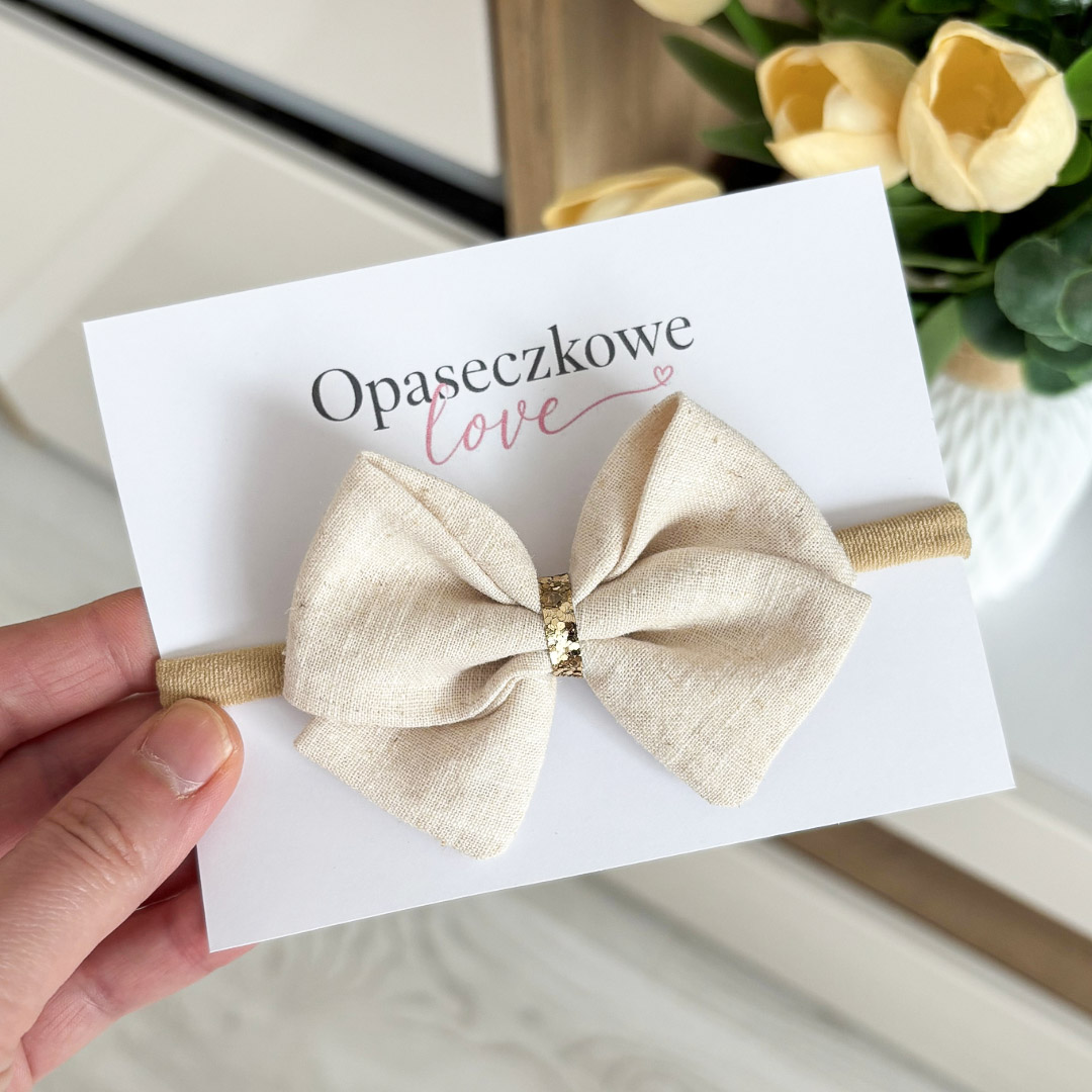 Opaska Lili - naturalna- len
